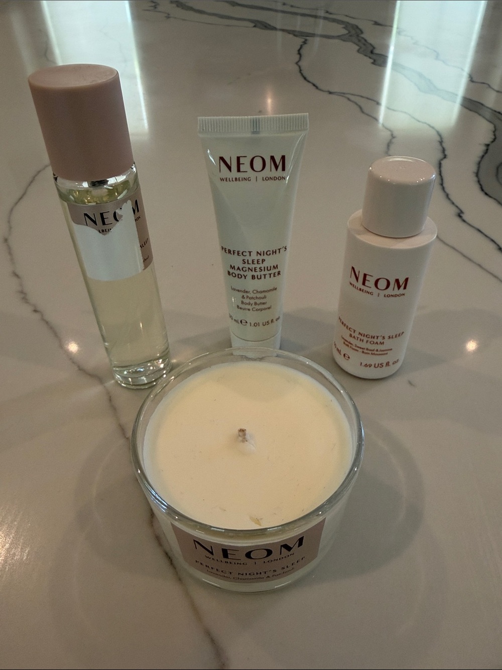 Perfect Night's Sleep Skincare & Candle Set - Cream & Pink